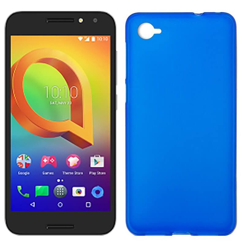 Funda de TPU Mate Lisa para Alcatel A5 Led Silicona flexible Azul