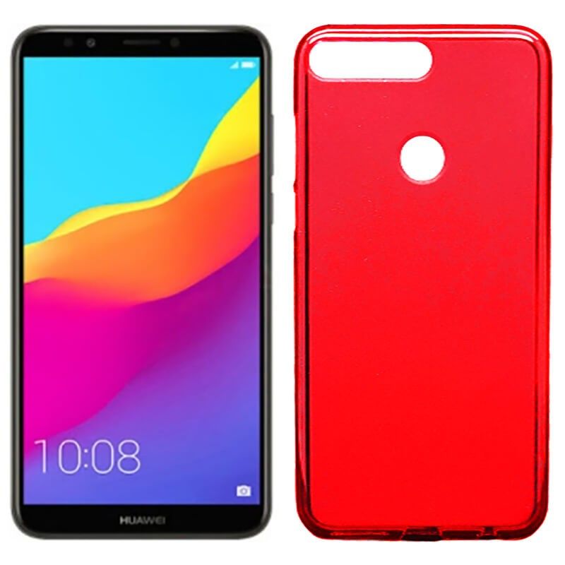 Funda de TPU Mate Lisa para Huawei Y7 2018 Silicona flexible Rojo