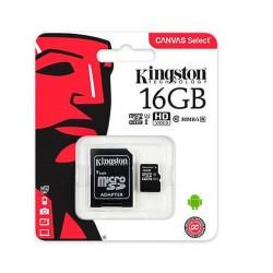 Tarjeta de Memoria Micro SD 16 GB Kingston Clase 10 UHS 1 Adaptador SD