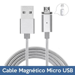 Cable de Carga y Datos USB a Micro USB Magnetico y Reversible con LED