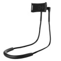 Soporte de cuello agarre ajustable y cable flexible para móvil - Negro