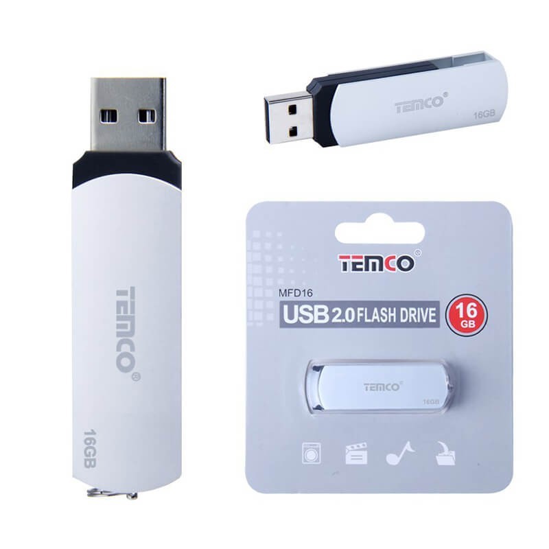 Pendrive Temco Memoria Usb 16GB MFD16 USB 2.0 color plata y negro