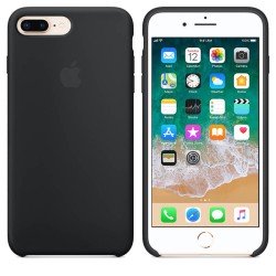 Funda de Silicona suave con logo para Apple iPhone 7 Plus / 8 Plus Negro