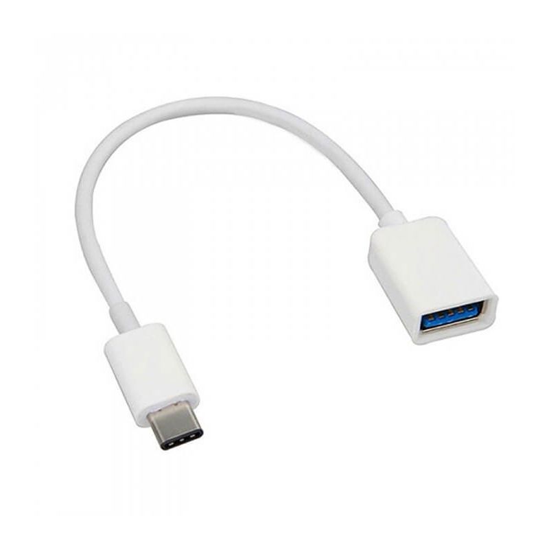 Cable OTG Blanco Tipo C a USB hembra para Móvil