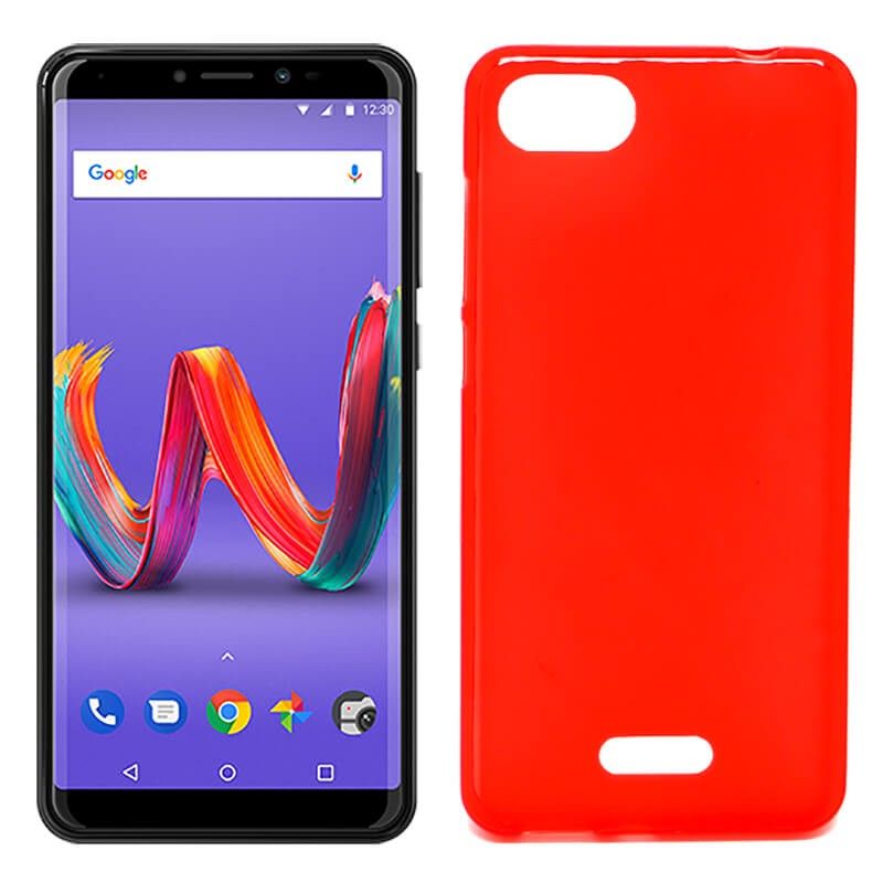Funda Trasera de TPU Mate Lisa para Wiko Harry 2 Silicona Rojo