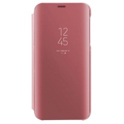 Funda libro de espejo Clear View para Samsung Galaxy J4 Plus Rosa