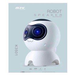 Altavoz Bluetooth Robot Perro K3501 3W Blanco con MP3 y Manos Libres