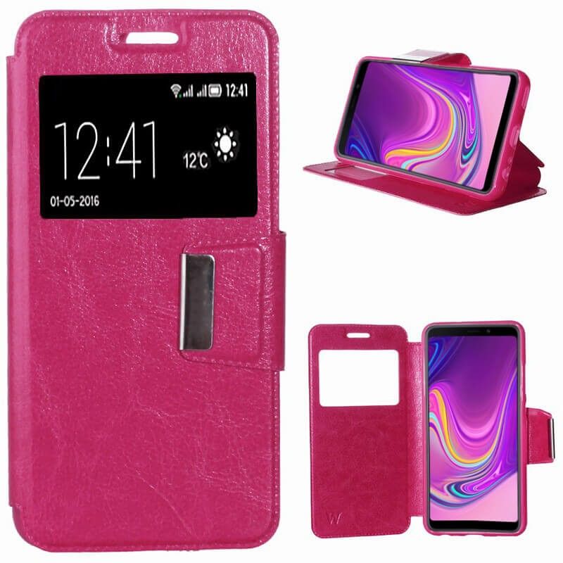 Funda libro con Tapa, Ventana y Soporte - Samsung Galaxy A9 2018 Rosa