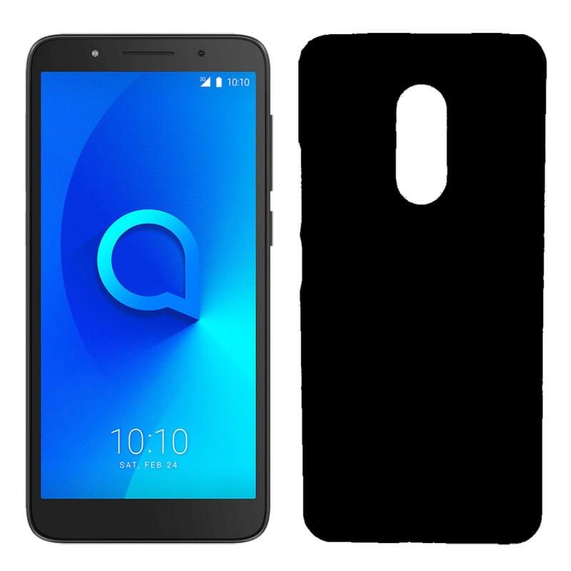 Funda de silicona negro semitransparente trasera mate para Alcatel 1C