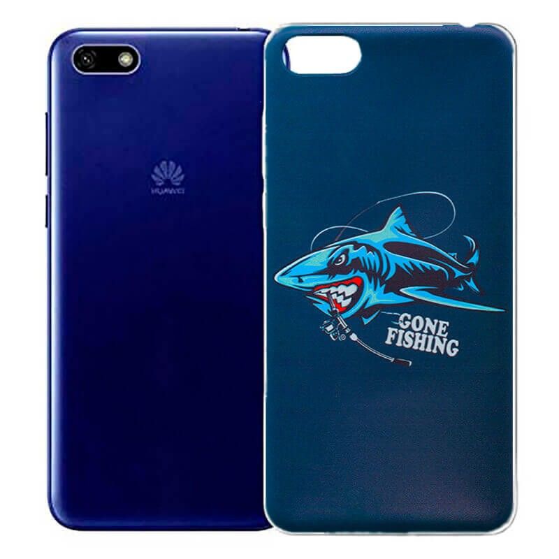 Funda de Silicona con Dibujo de Tiburón para Huawei Y5 2018