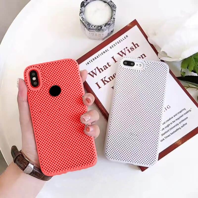 Funda de Silicona perforada para Huawei P20 Lite Naranja