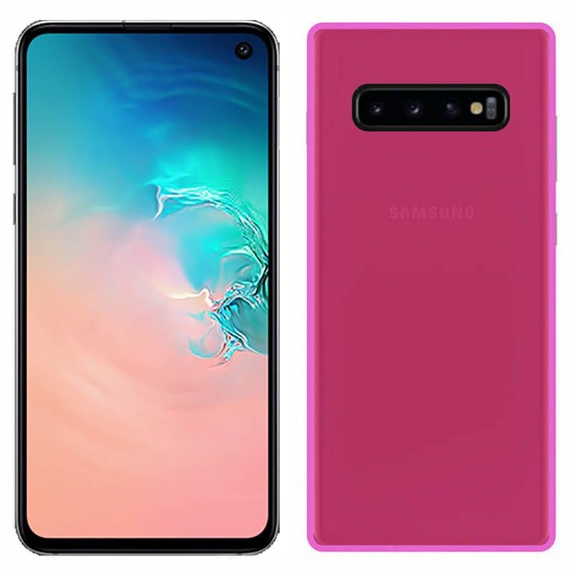 Funda silicona Samsung Galaxy S10E Rojo trasera mate semitransparente 