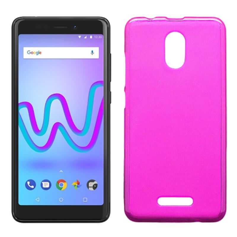 Funda silicona rosa Wiko Jerry 3, trasera mate semitransparente 