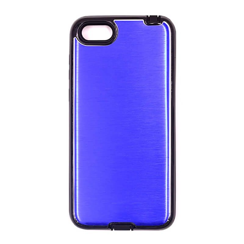 Funda trasera de Aluminio con interior Silicona Huawei Y5 2018 Azul