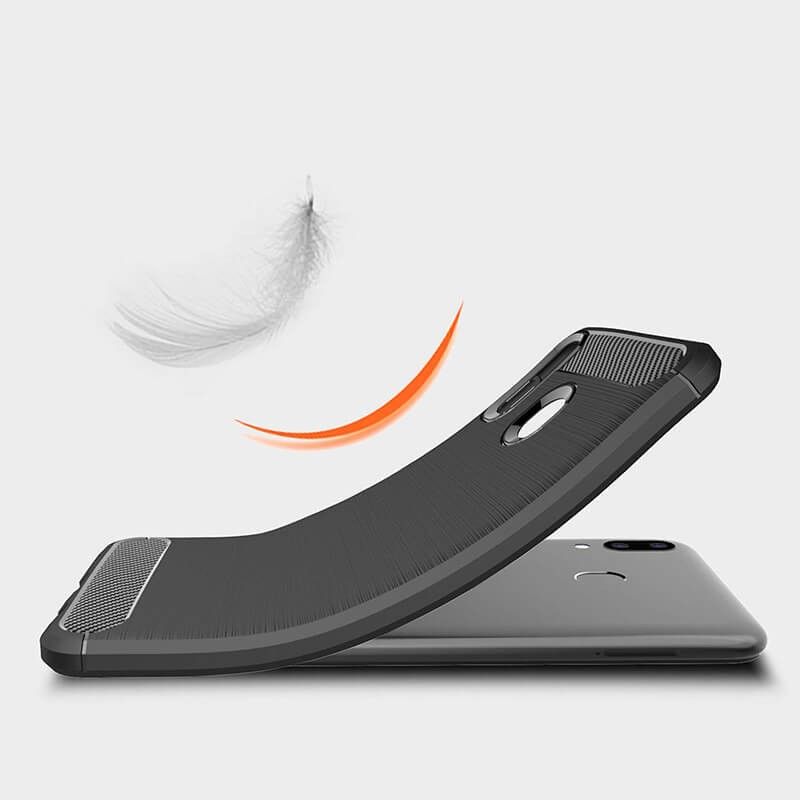 Funda Silicona diseño fibra de carbono - Samsung Galaxy M20