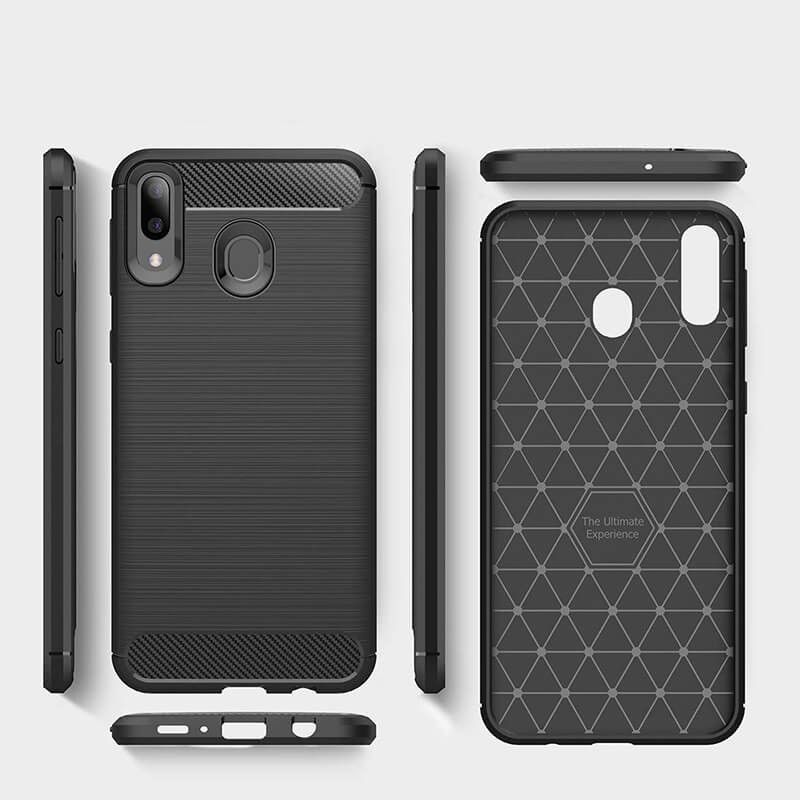 Funda Silicona diseño fibra de carbono - Samsung Galaxy M20