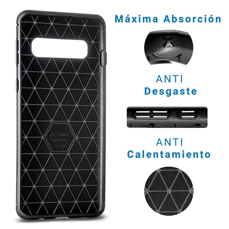 Funda Silicona diseño fibra de carbono - Samsung Galaxy S10