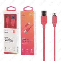 Cable Micro Usb Rojo 2.4A de Carga Rápida y 1 Metro para Móvil Tablet 
