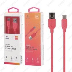 Cable Usb Tipo C Rojo 2.4A de Carga Rápida y 1 Metro para Móvil Tablet 
