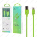 Cable Usb Tipo C Verde 2.4A de Carga Rápida y 1 Metro para Móvil Tablet 