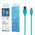 Cable Usb Tipo C Azul 2.4A de Carga Rápida y 1 Metro para Móvil Tablet 