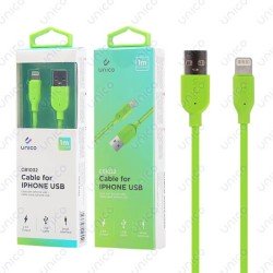 Cable Lightning Verde 2.4A de Carga Rápida y 1 Metro para iPhone y iPad
