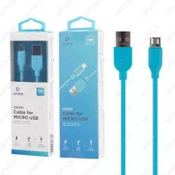 Cable Micro Usb Azul 2.4A de Carga Rápida y 1 Metro para Móvil Tablet