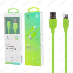 Cable Micro Usb Verde 2.4A de Carga Rápida y 1 Metro para Móvil Tablet 