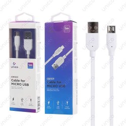 Cable Micro Usb Blanco 2.4A de Carga Rápida y 1 Metro para Móvil Tablet 