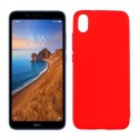 Funda silicona rojo Xiaomi Redmi 7A, trasera semitransparente y mate
