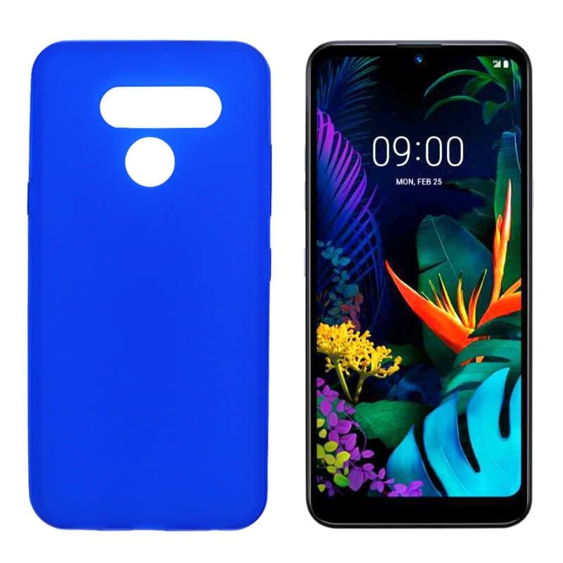Funda silicona azul LG K50 / Q60, trasera mate semitransparente 