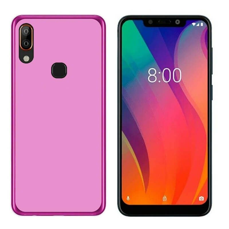 Funda silicona rosa Vsmart Joy 1 Plus, trasera mate semitransparente 