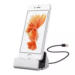 Dock, Estación de carga y sincronización plata lightning con cable