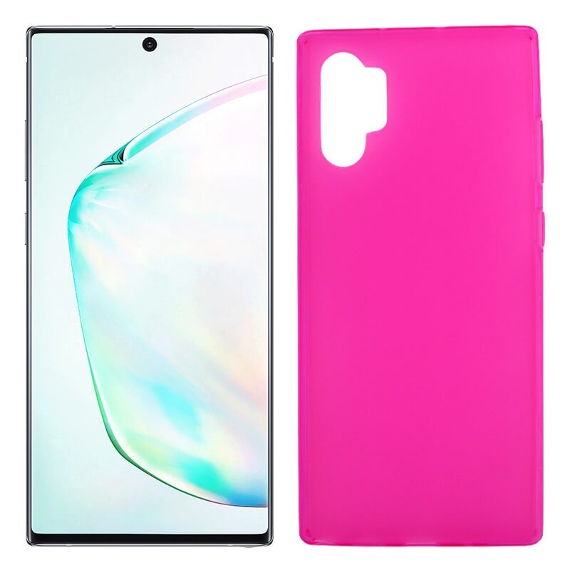 Funda Silicona Samsung Galaxy Note 10 plus semitransparente color rosa