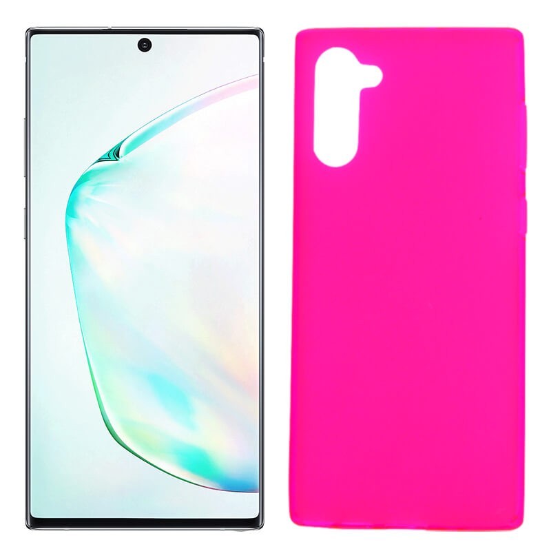 Funda Silicona Samsung Galaxy Note 10 semitransparente color rosa