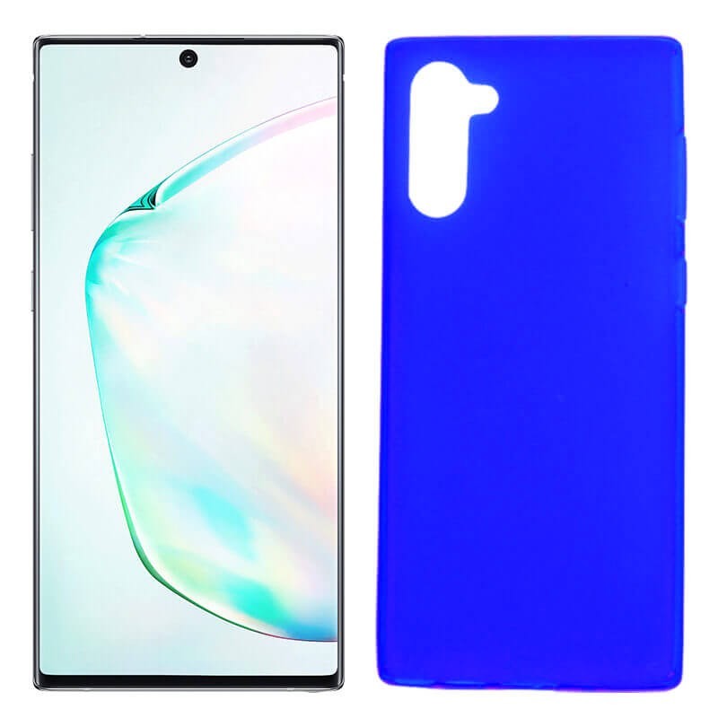 Funda Silicona Samsung Galaxy Note 10 semitransparente color azul