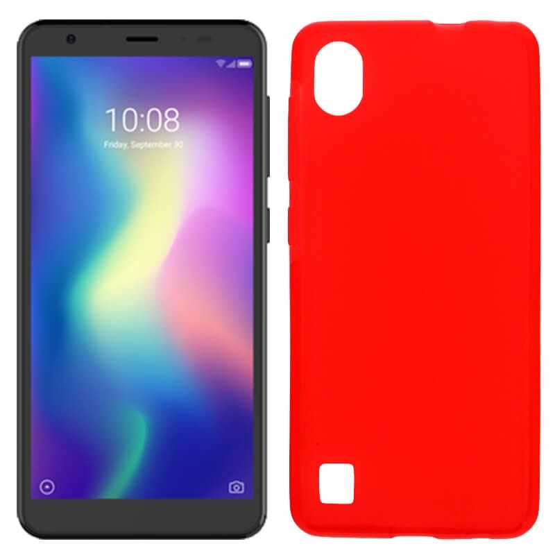 Funda silicona rojo ZTE Blade A5 2019, trasera mate semitransparente 