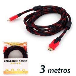 Cable HDMI con malla de nylon trenzada 3 metros Macho / Macho