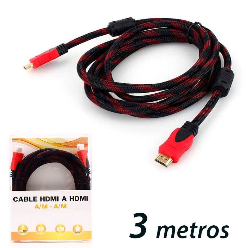 Cable HDMI con malla de nylon trenzada 3 metros Macho / Macho