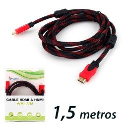 Cable HDMI con malla de nylon trenzada 1,5 metros Macho / Macho