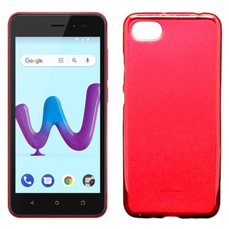 Funda silicona rojo Wiko Sunny 3, trasera mate semitransparente 