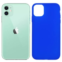Funda silicona azul iPhone 11, trasera mate semitransparente 