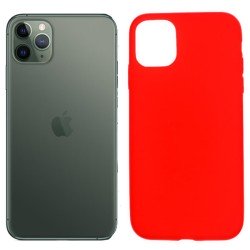 Funda silicona rojo iPhone 11 Pro, trasera mate semitransparente 