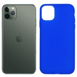 Funda silicona azul iPhone 11 Pro, trasera mate semitransparente 