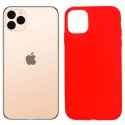 Funda silicona rojo iPhone 11 Pro Max, trasera mate semitransparente 