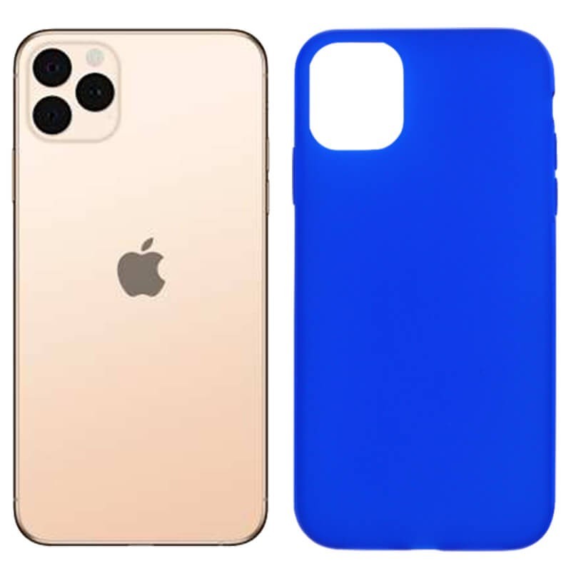 Funda silicona azul iPhone 11 Pro Max, trasera mate semitransparente 