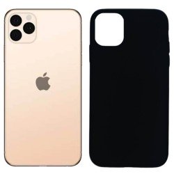 Funda silicona negro iPhone 11 Pro Max, trasera mate