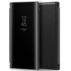 Funda con tapa de espejo Clear View para Samsung Galaxy Note 10 Plus Negro