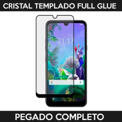 Protector pantalla Cristal Templado Full Glue LG Q60 / K50 Negro