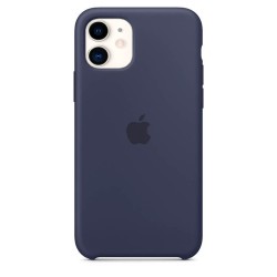 Funda de Silicona suave con logo para Apple iPhone 11 Azul Marino